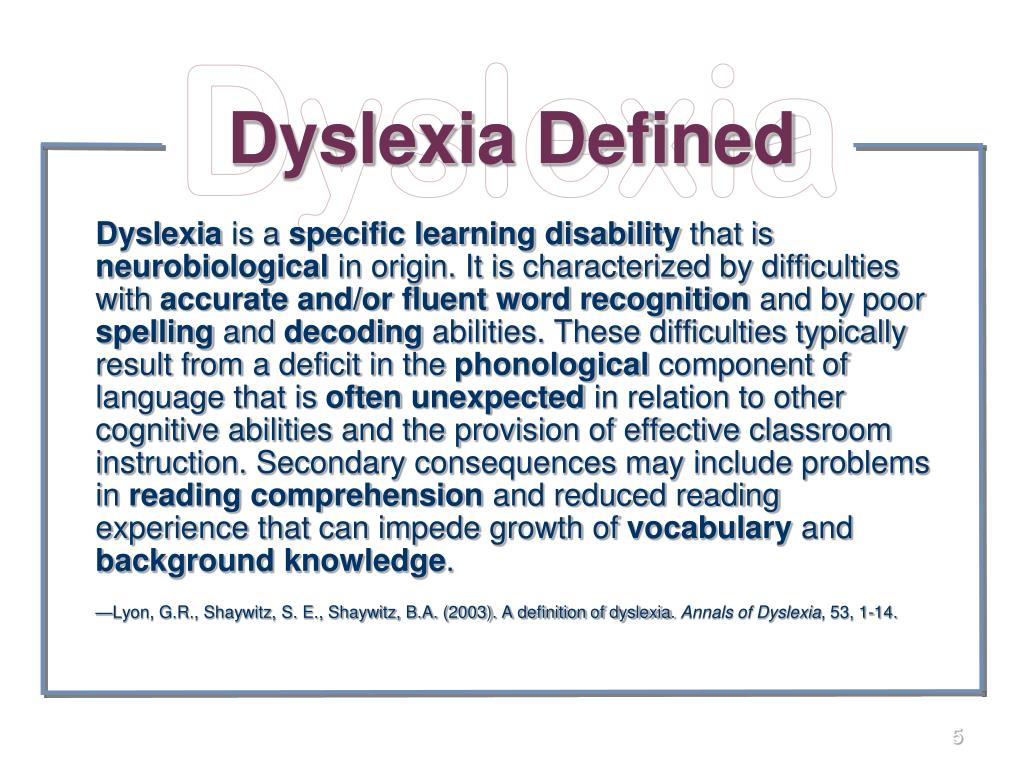 dyslexie definition