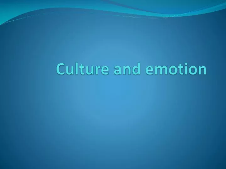 culture and emotion n.