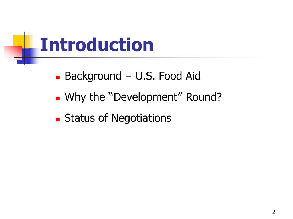 PPT The Impact of the World Trade Organization on Food Aid Policies