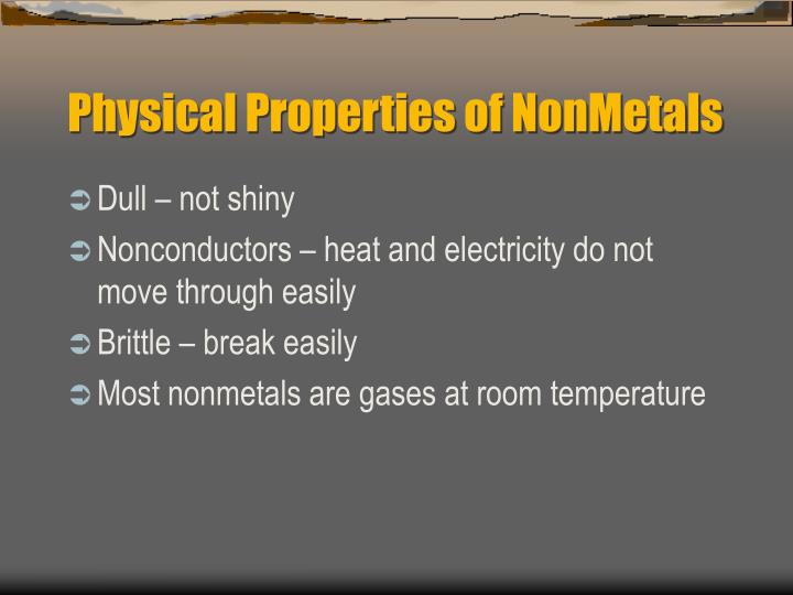 What Are The Properties Of Nonmetals
