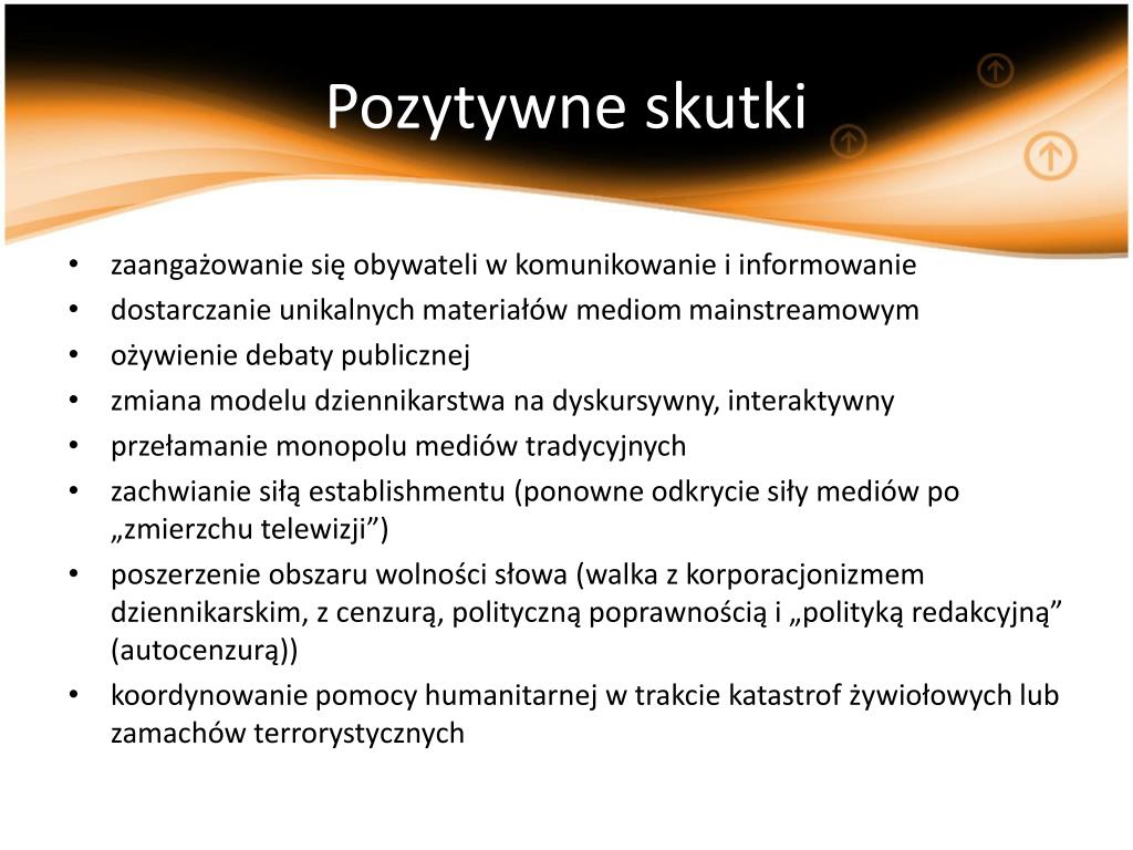 Pozytywne I Negatywne Skutki Tarcia PPT - INTERNET I DZIENNIKARSTWO PowerPoint Presentation, free download