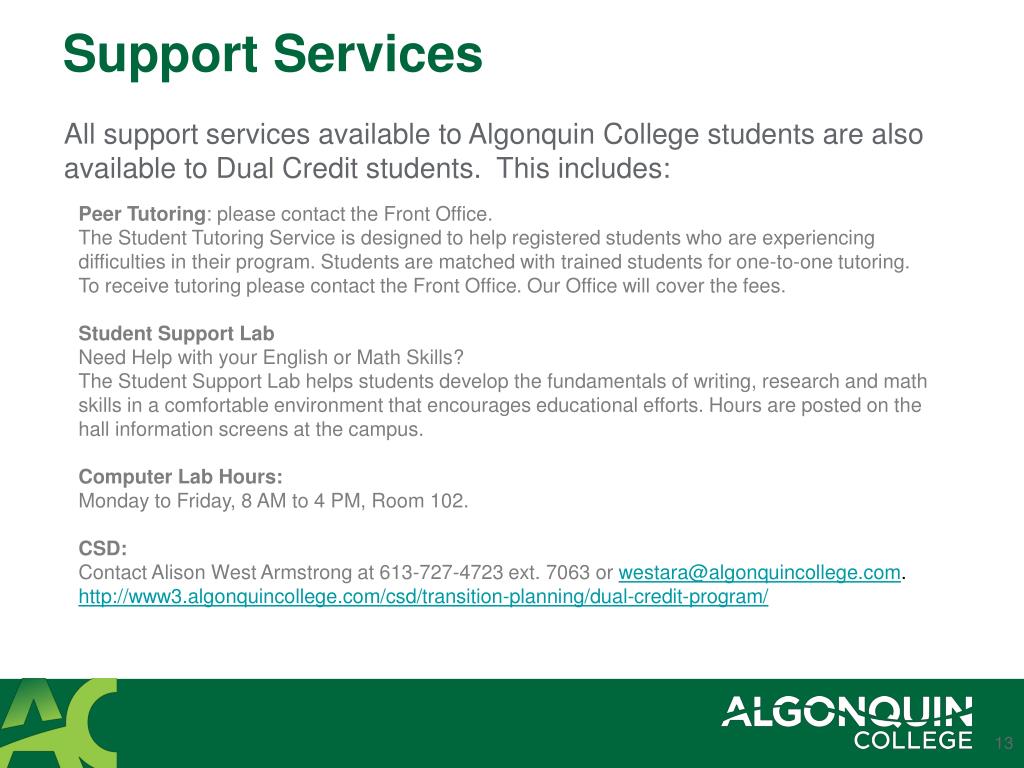 Algonquin college writing help