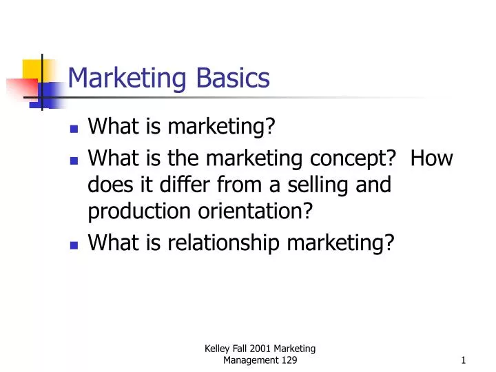 marketing basics n.