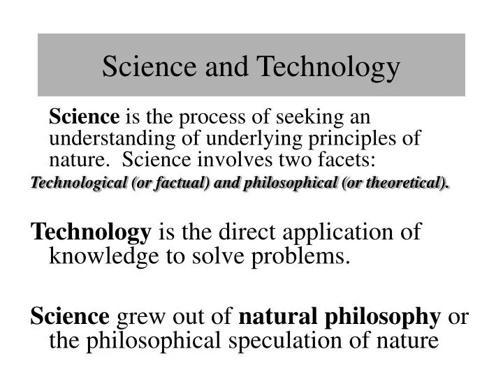 science and technology n.