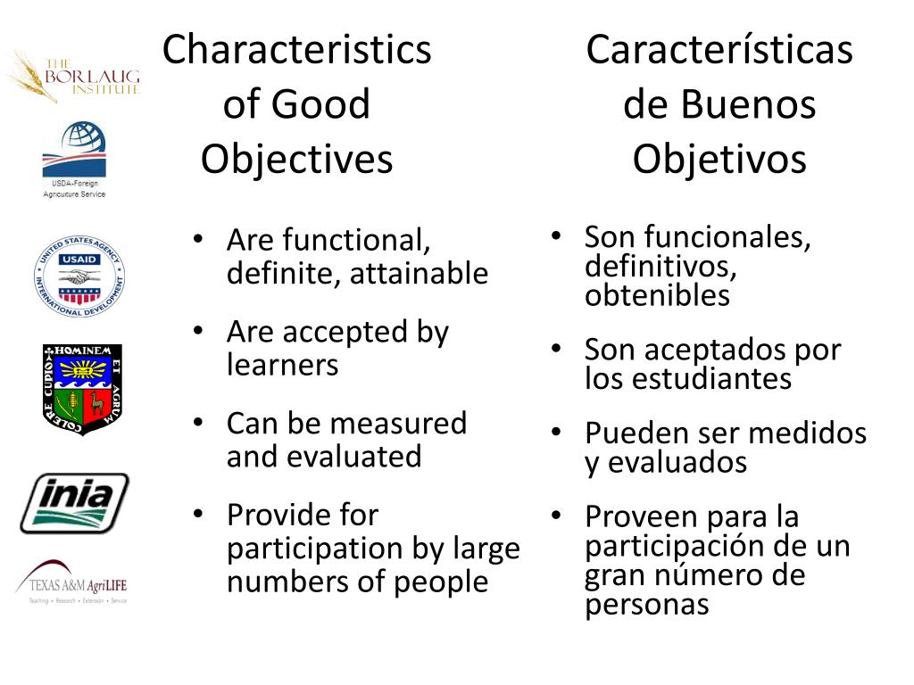 Objective Traits Examples PPT - Drs. Kim Dooley and James Lindner Facilitators Facilitadores ...