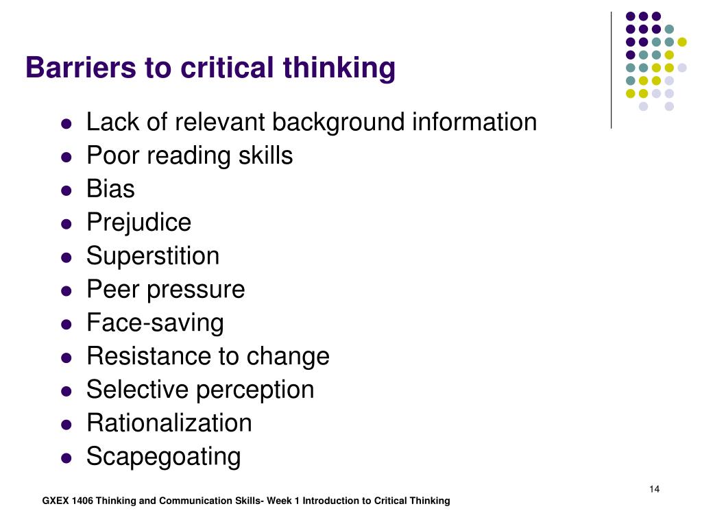 barriers to critical thinking