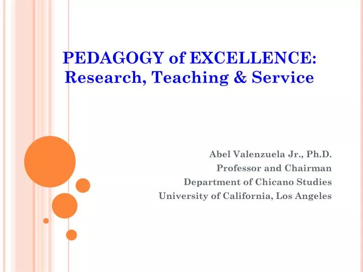 pedagogy of excellence research teaching service n.