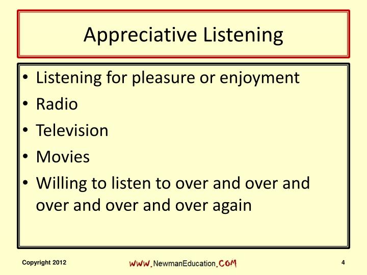 appreciative listening appreciative listening