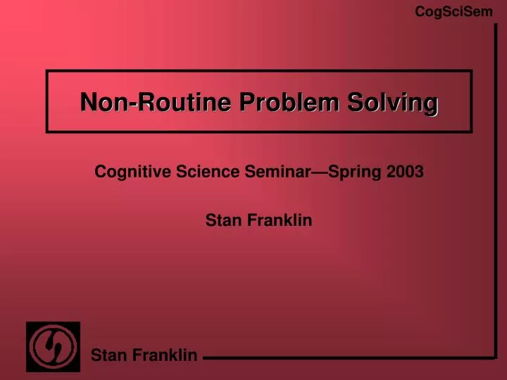 non routine problem solving definition