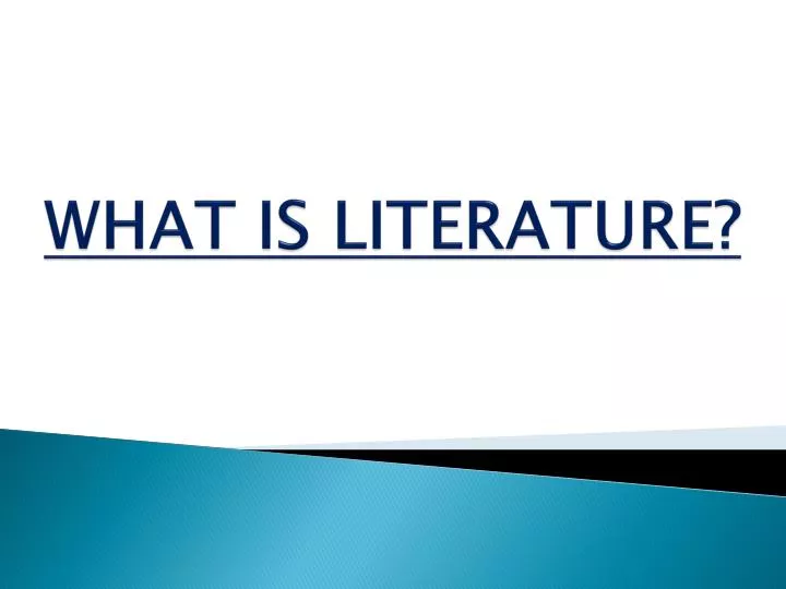 what is literature n.