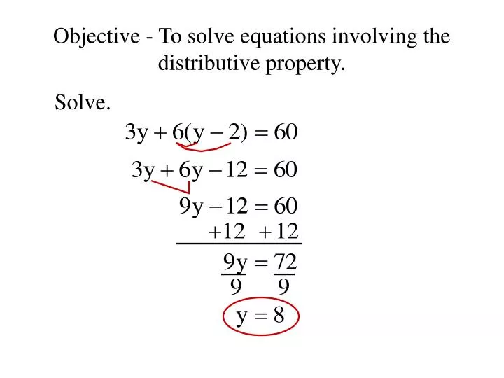 solving linear equations distributive property assignment