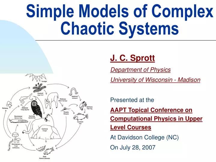 Ppt Simple Models Of Complex Chaotic Systems Powerpoint Presentation