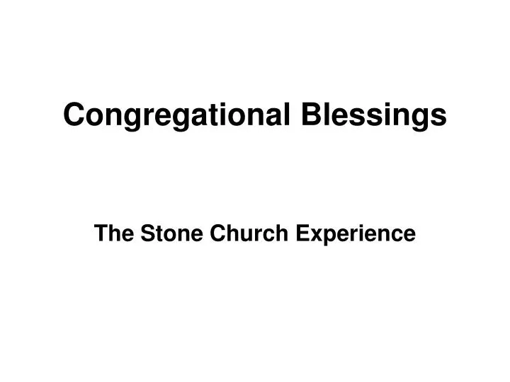 congregational blessings n.