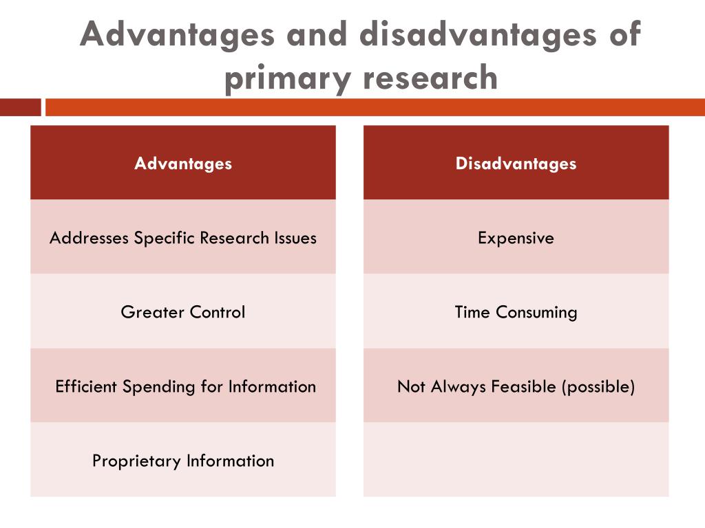 primary research interviews advantages and disadvantages