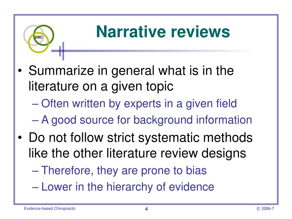 advantages and disadvantages of narrative literature review