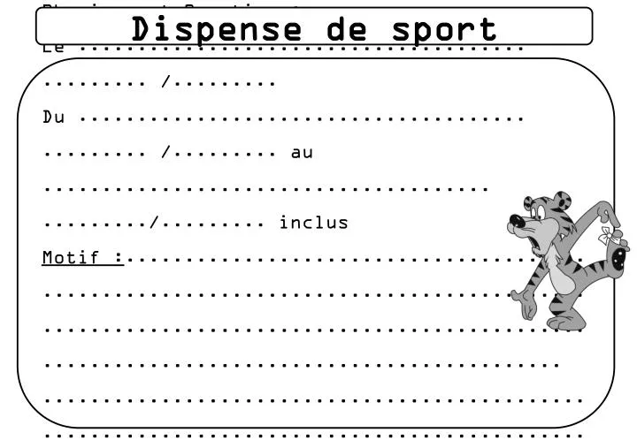 comment rédiger une dispense de sport