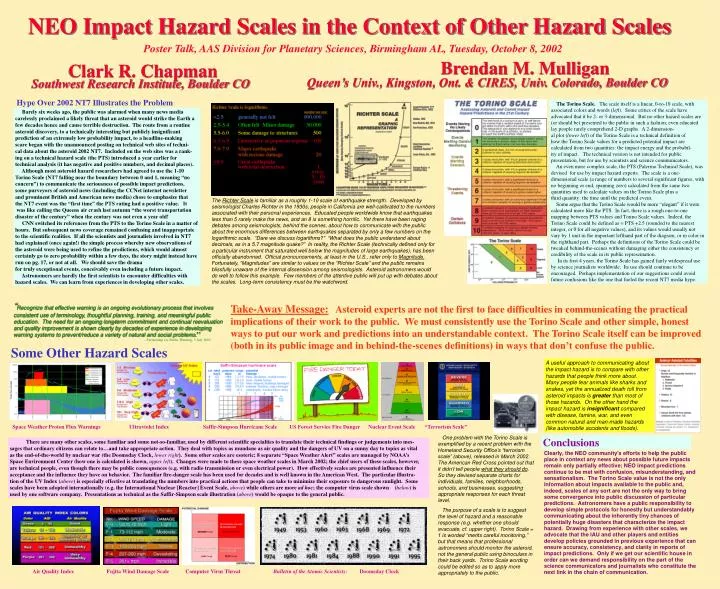 Ppt Neo Impact Hazard Scales In The Context Of Other Hazard Scales Powerpoint Presentation Id 1821366