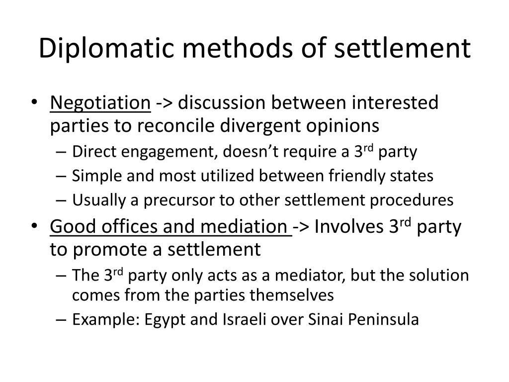 PPT International Settlement of Disputes (political) PowerPoint