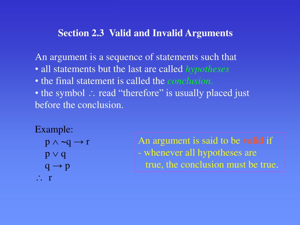 valid conclusion hypothesis