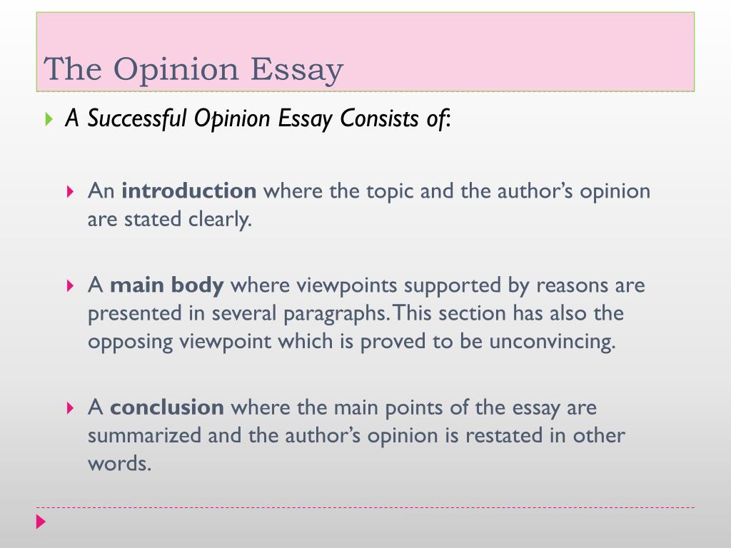 opinion essay explanation