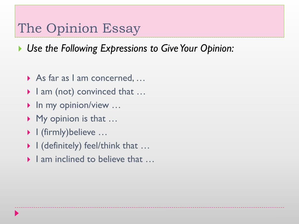 what is the definition of opinion essay