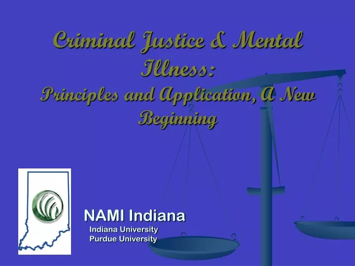 criminal justice mental illness principles and application a new beginning n.