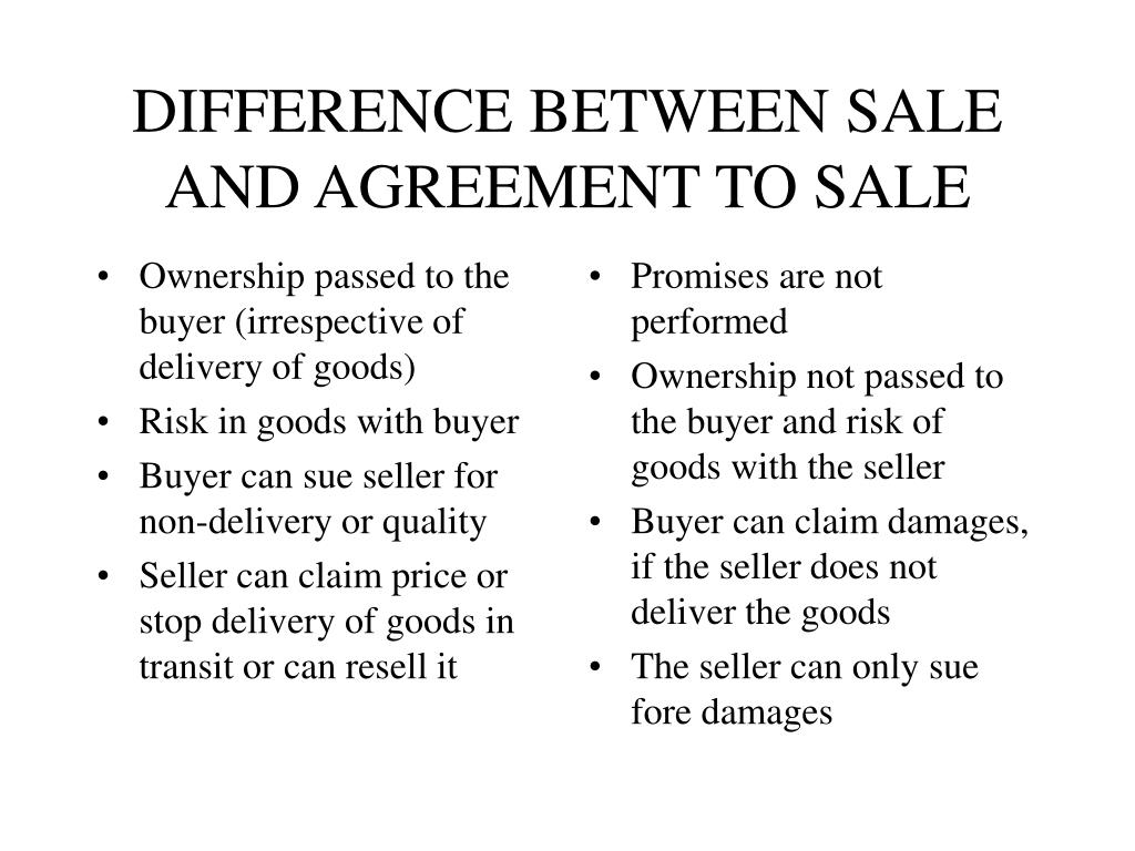 What Is The Difference Between Contract Of Sale And Contract For Sale 