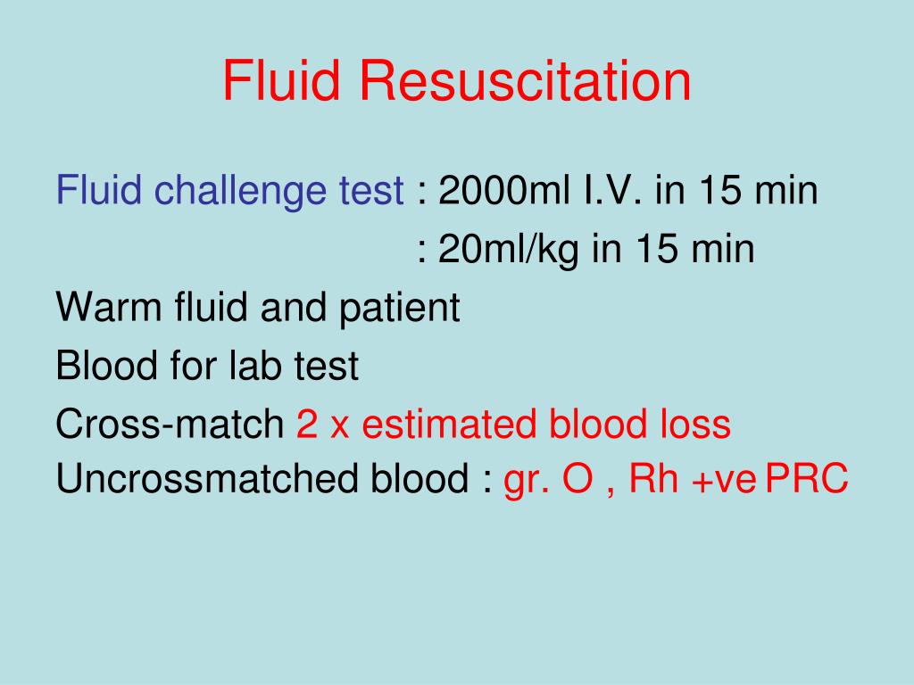 Fluid Resuscitation In Hemorrhagic Shock