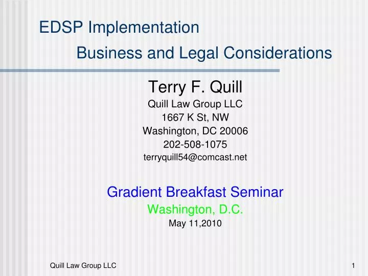 edsp implementation business and legal considerations n.