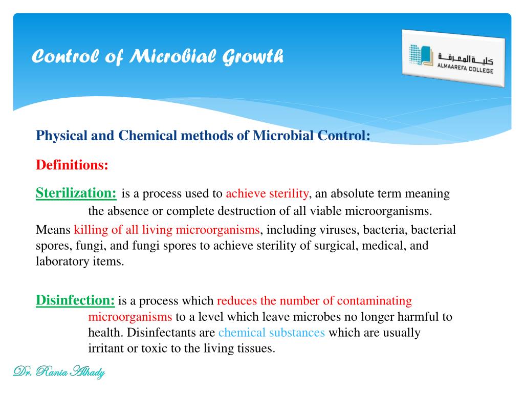 The Control Of Microbial Growth