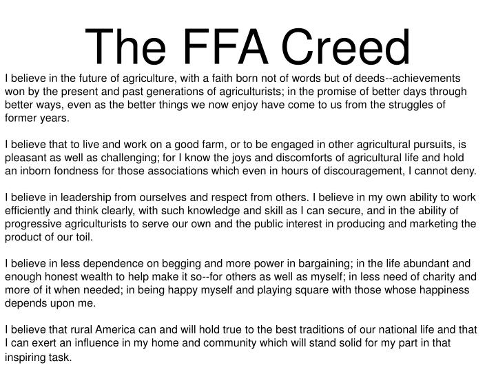 PPT Learning the FFA Creed PowerPoint Presentation ID1823535