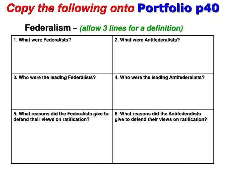 copy the following onto portfolio p40 n.