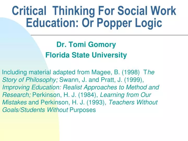 teaching critical thinking in social work education a literature review