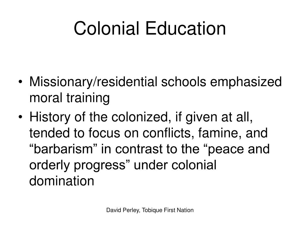 goals of education during post colonial period