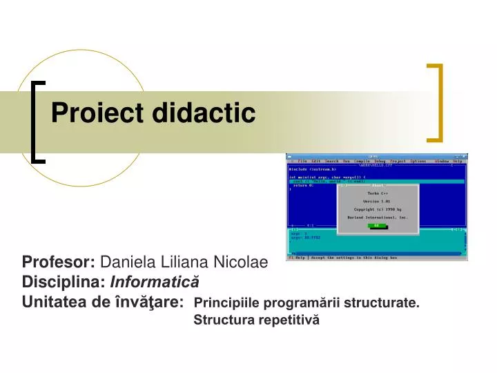 Ppt Proiect Didactic Powerpoint Presentation Free Download Id