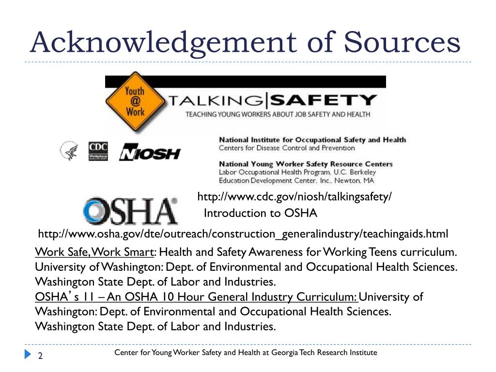 PPT - Young Worker Safety and Health Training for the Healthcare ...