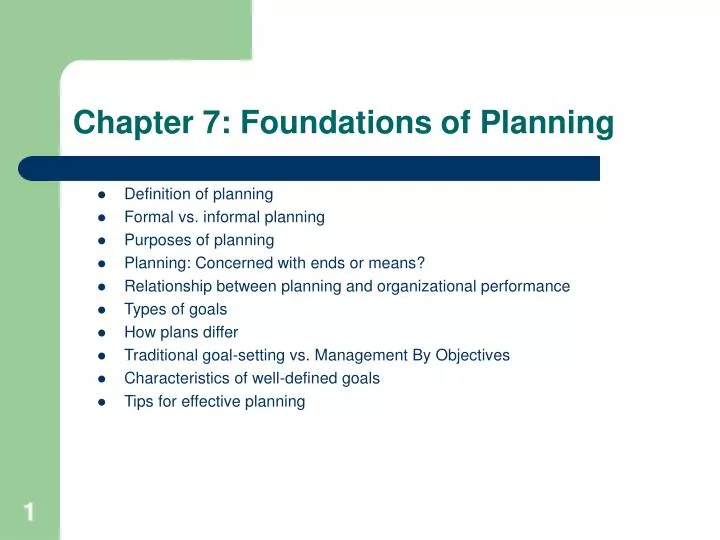 ppt chapter 7 foundations of planning powerpoint planning powerpoint