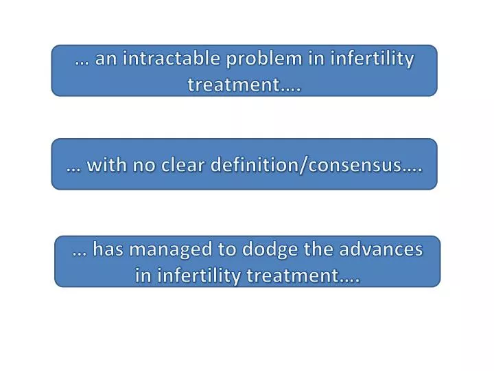 PPT - … an intractable problem in infertility treatment…. PowerPoint ...