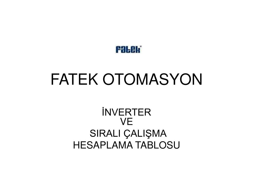 PPT - FATEK OTOMASYON PowerPoint Presentation, free download - ID:1827358