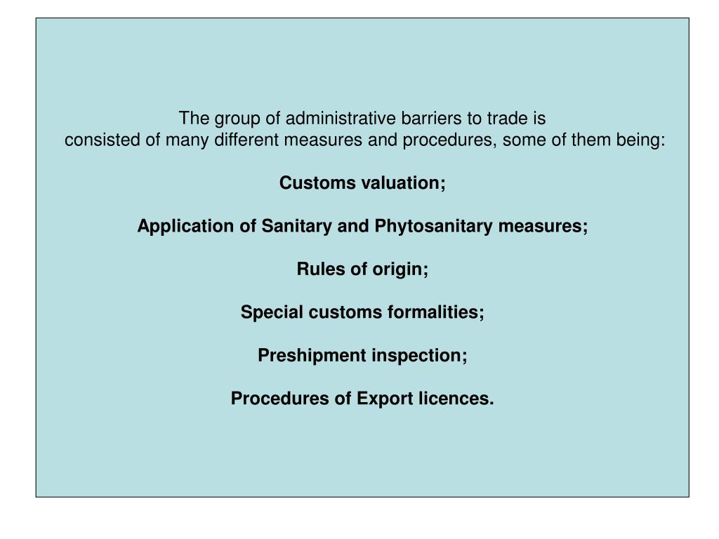 PPT - ADMINISTRATIVE TRADE BARRIERS AND TRADE FACILITATION Predrag ...