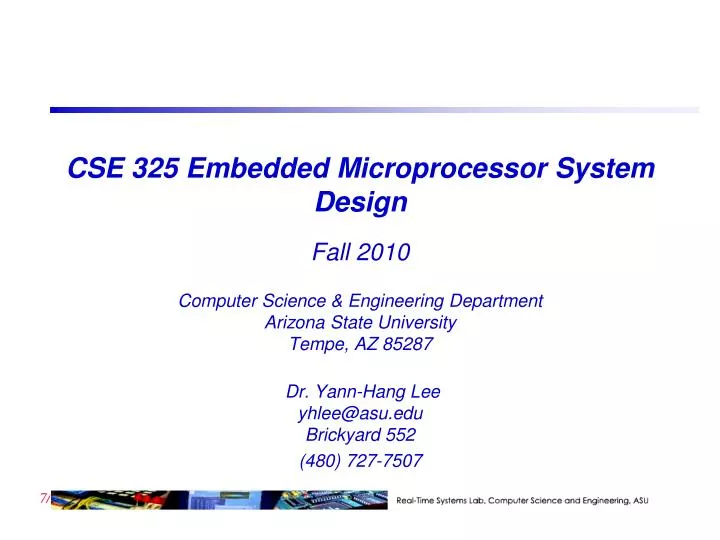 PPT - CSE 325 Embedded Microprocessor System Design Fall 2010 ...