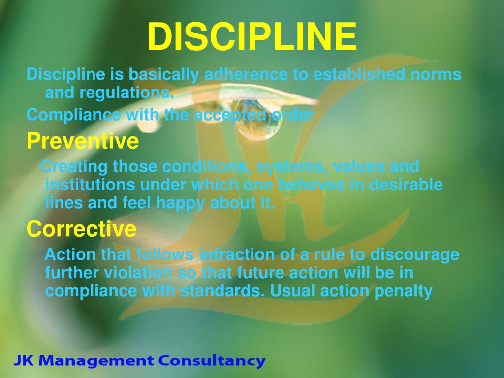 presentation on importance of discipline