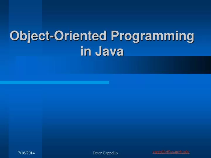 PPT - Object-Oriented Programming in Java PowerPoint Presentation, free ...