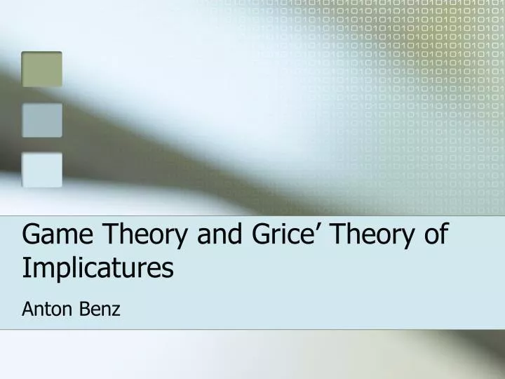 game theory and grice theory of implicatures n.