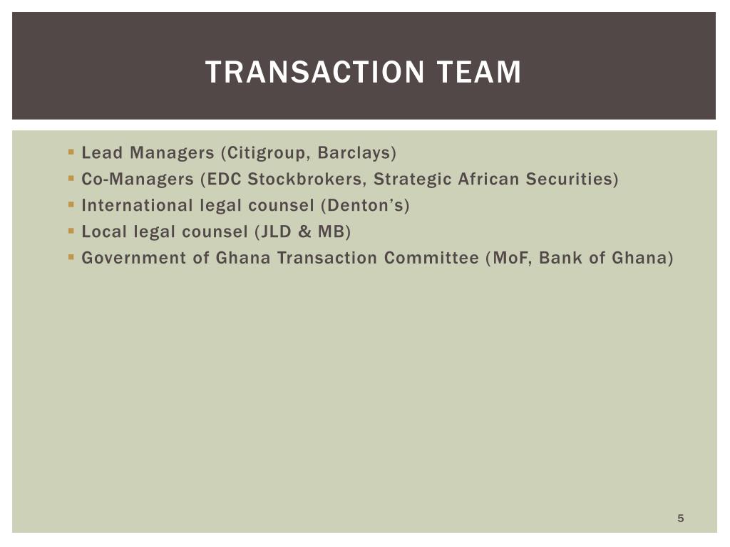 PPT - The Ghana 2013 Eurobond Transaction PowerPoint Presentation, free ...