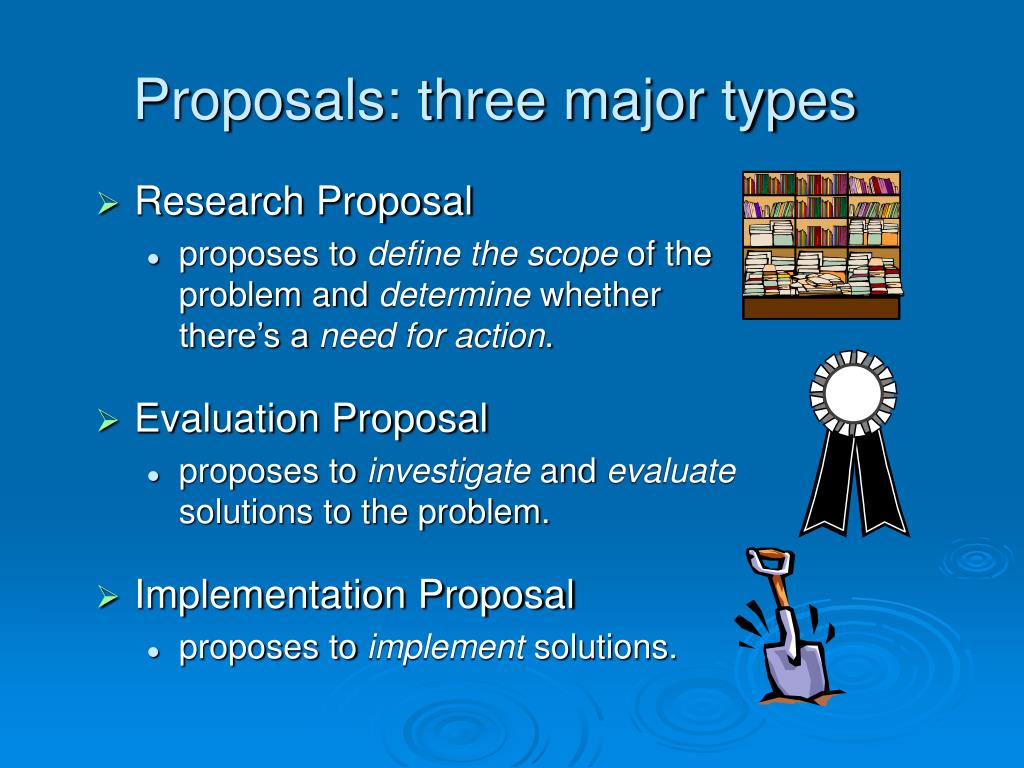 mention the three types of research proposal