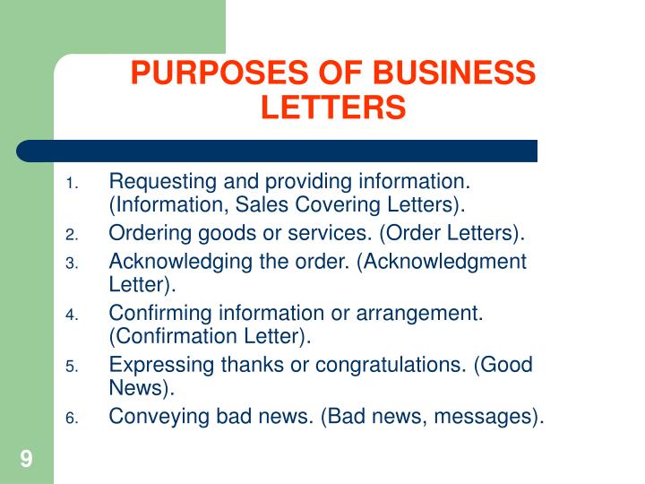 purpose of business letter essay