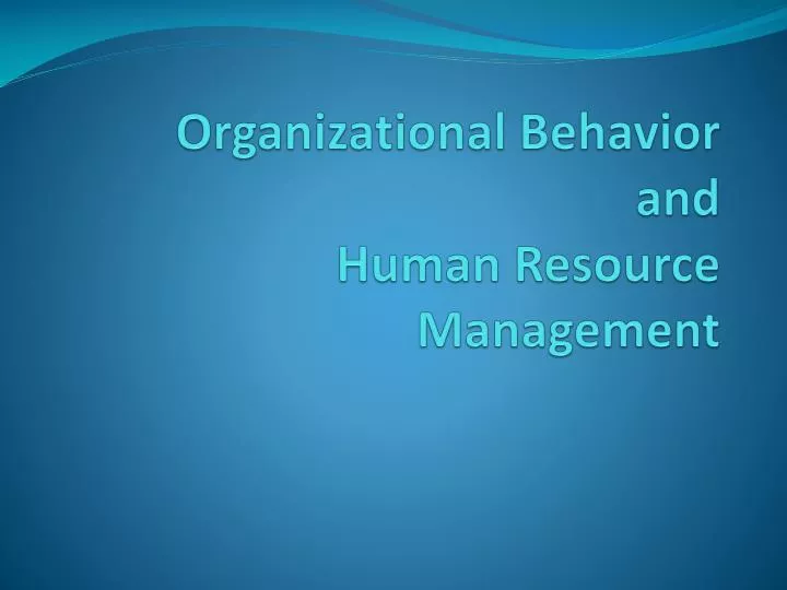 phd in organizational behaviour and human resource management