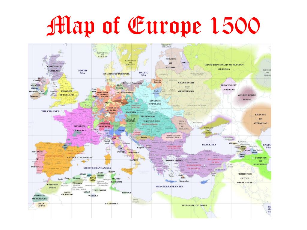 Карта мира 1500 года на русском