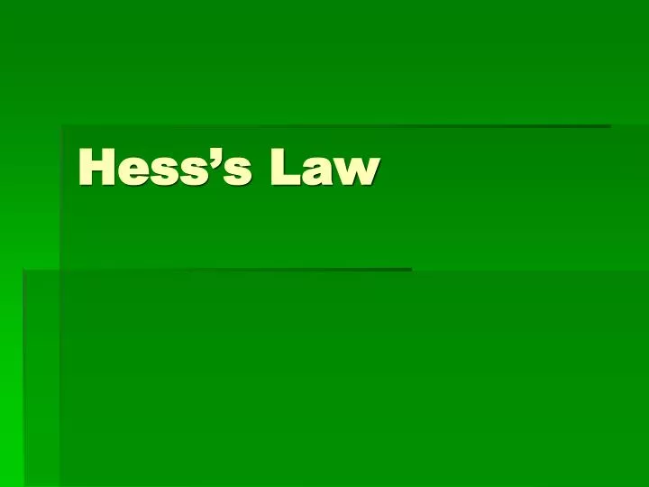 hess s law n.